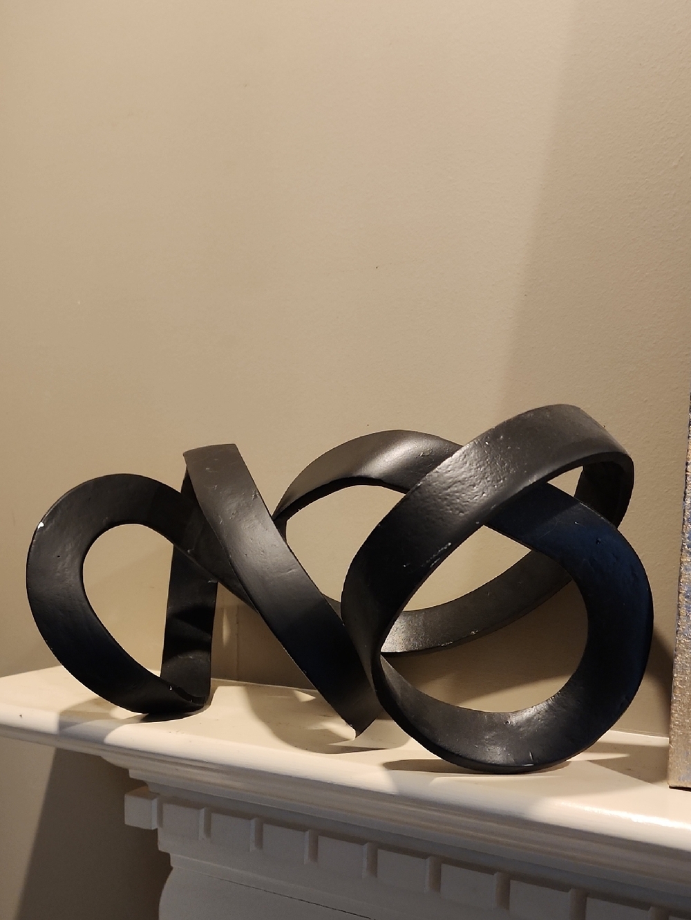 Decorative Gunmetal Ribbon Sculpture - Modern Home Art